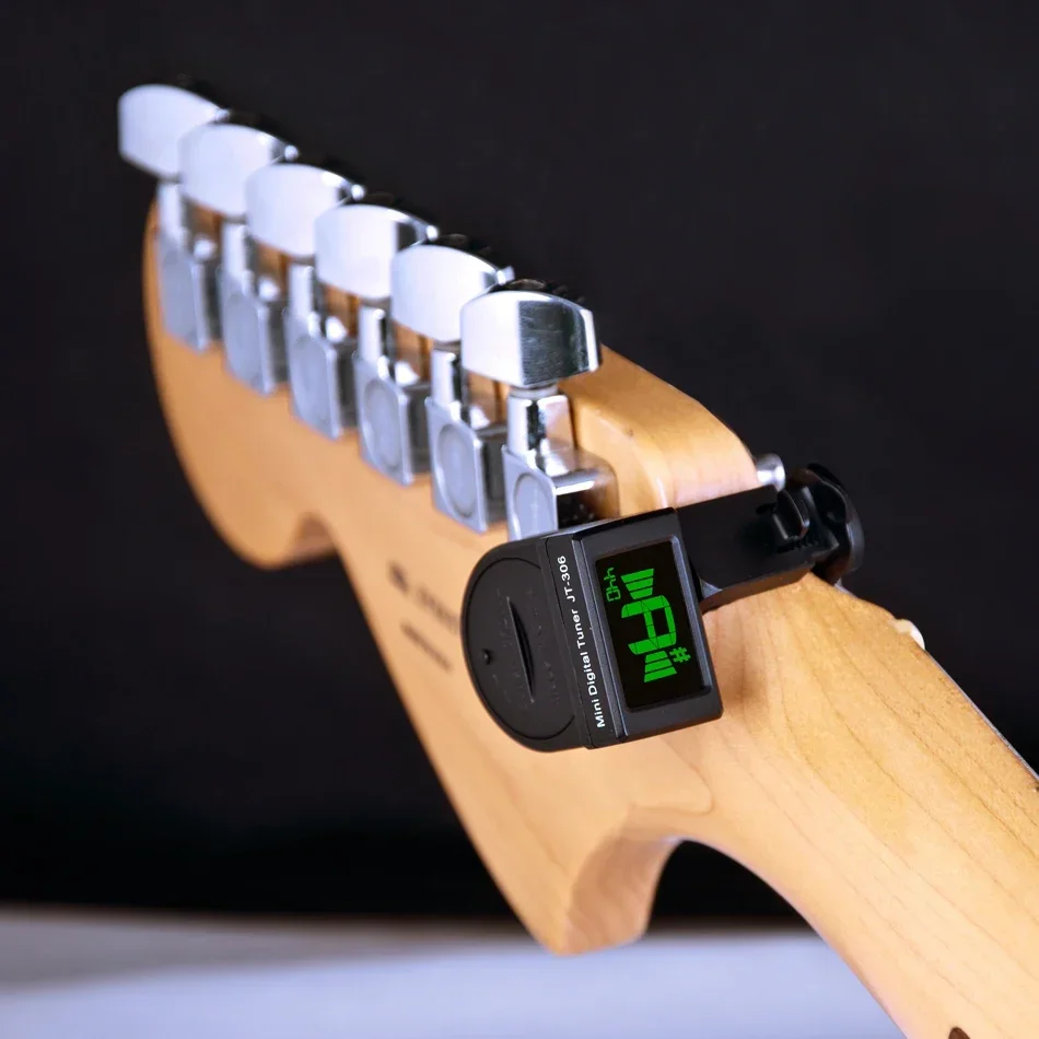 Guitar Tuner Clip - JT-306 ミニギターチューナーデジタル LCD クリップオンチューナーエレクトリックアコースティッククラシックギタークロマチックギターベース用