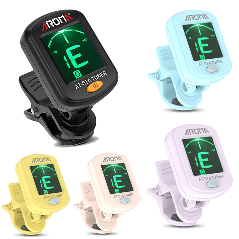 Guitar Tuner Clip - ギターチューナー 折りたたみ式回転式クリップオンチューナー 高感度 ベース ウクレレ クロマチックギターアクセサリー