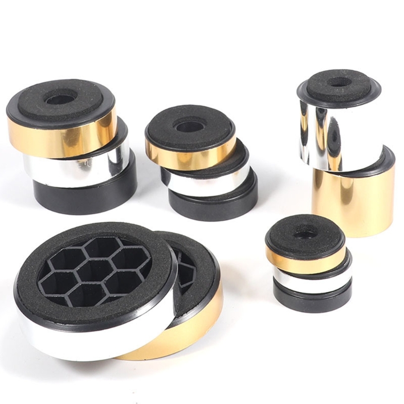 Audio Music Isolator - Q6PA 2 個スピーカー分離フィートアンプ音楽機器用、フォームベース付きアルミニウム合金衝撃吸収パッド、滑り止め