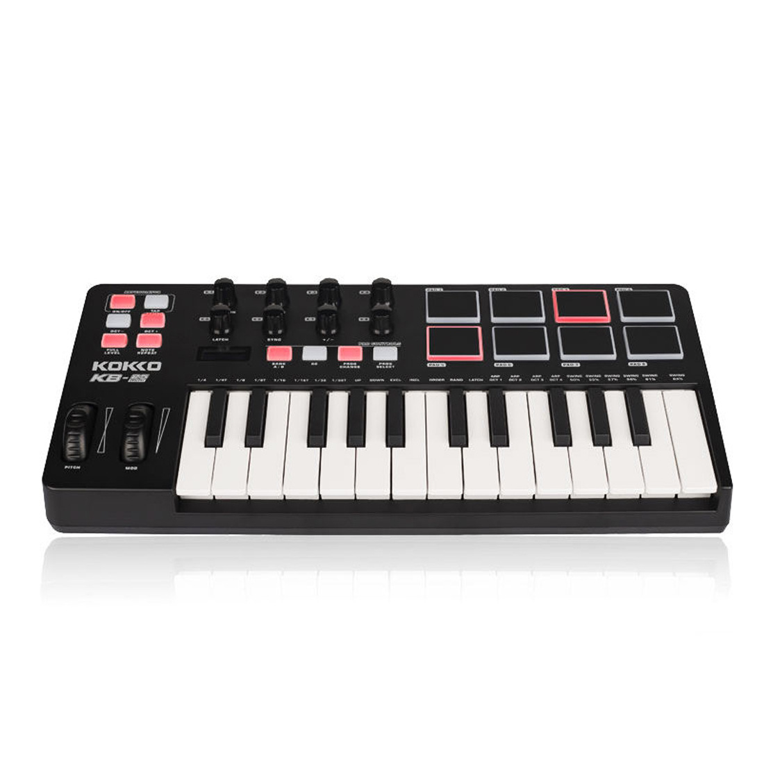 Midi Controller Pad - 25鍵MIDIコントローラーキーボード、ポータブル音楽制作パッド、ミュージシャンやプロデューサー向けのプロフェッショナルアレンジメントキーボード