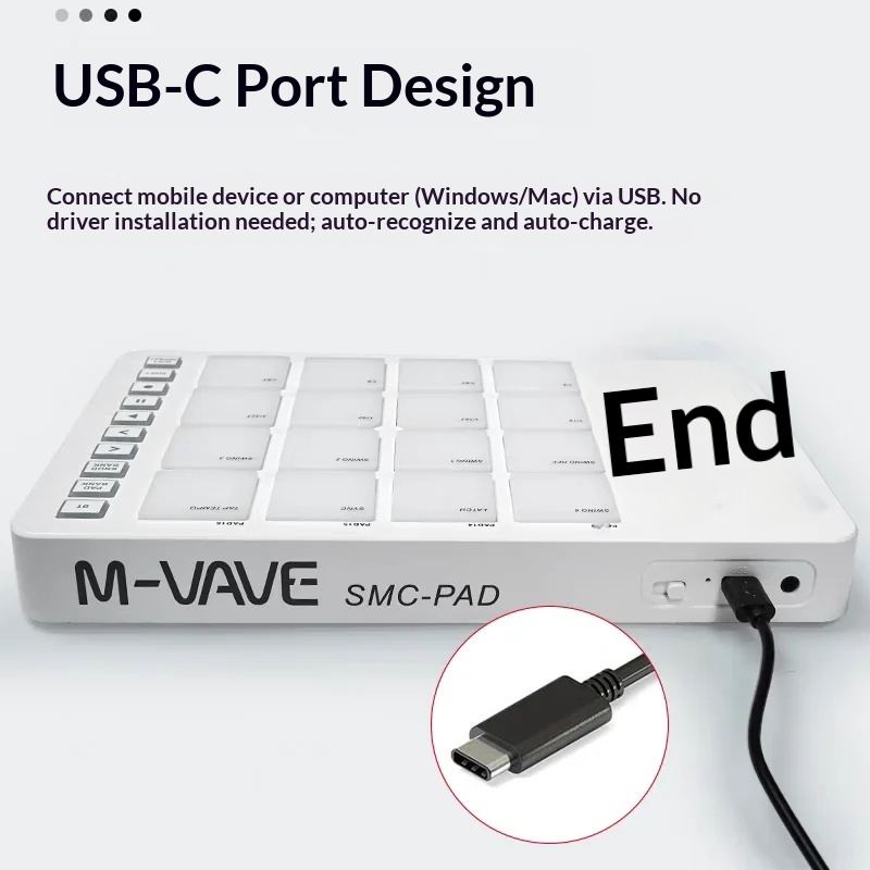 Midi Controller Pad - M Vave Smc Pad16 ワイヤレスMIDIパッドコントローラー 16ビートパッド