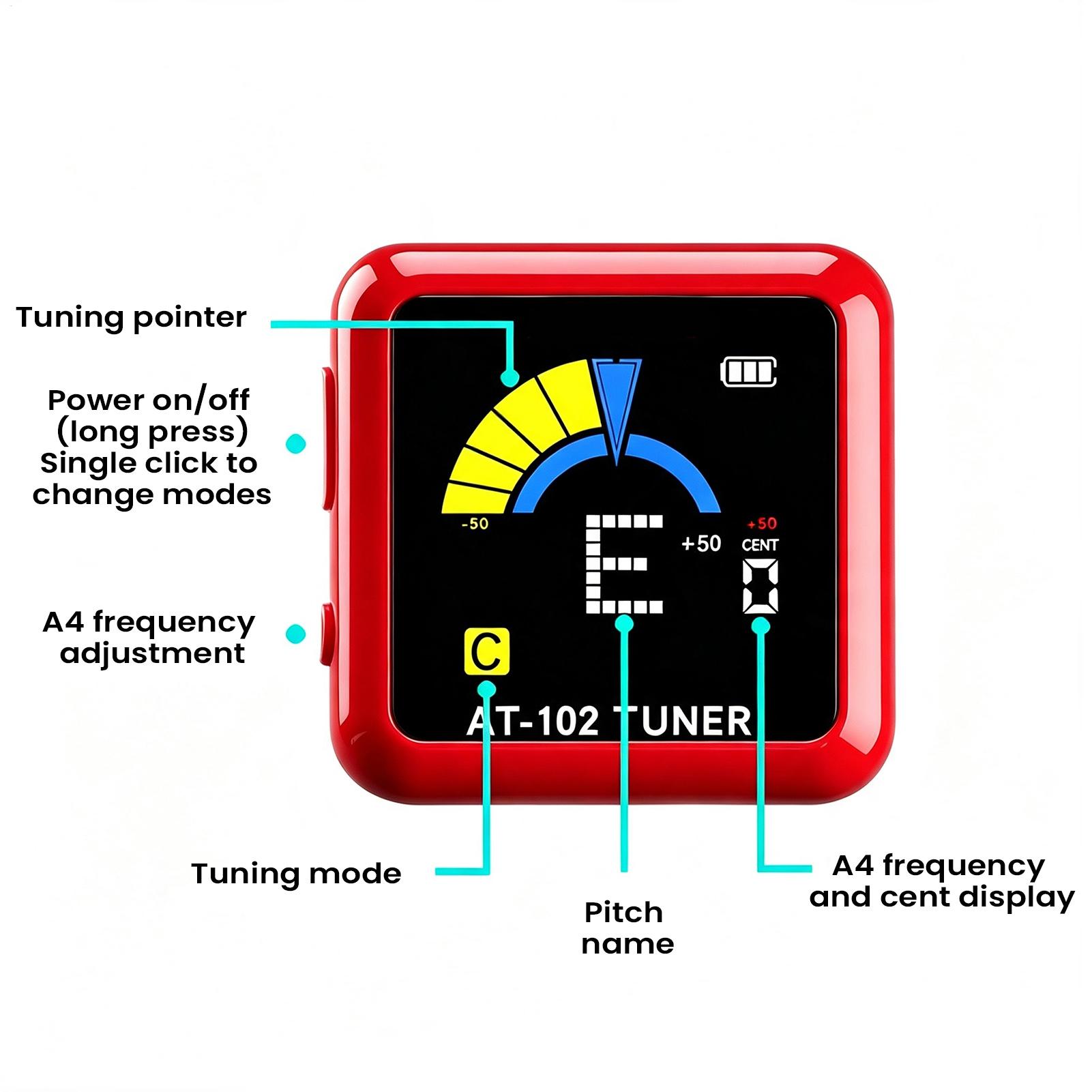 ギターチューナークリップ 充電式 高感度LCDディスプレイツ - Guitar Tuner Clip のレビューと価格