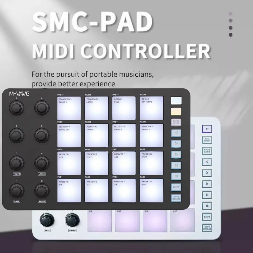 M-VAVE SMC-PAD ワイヤレスMIDIコントローラ - Midi Controller Pad のレビューと価格