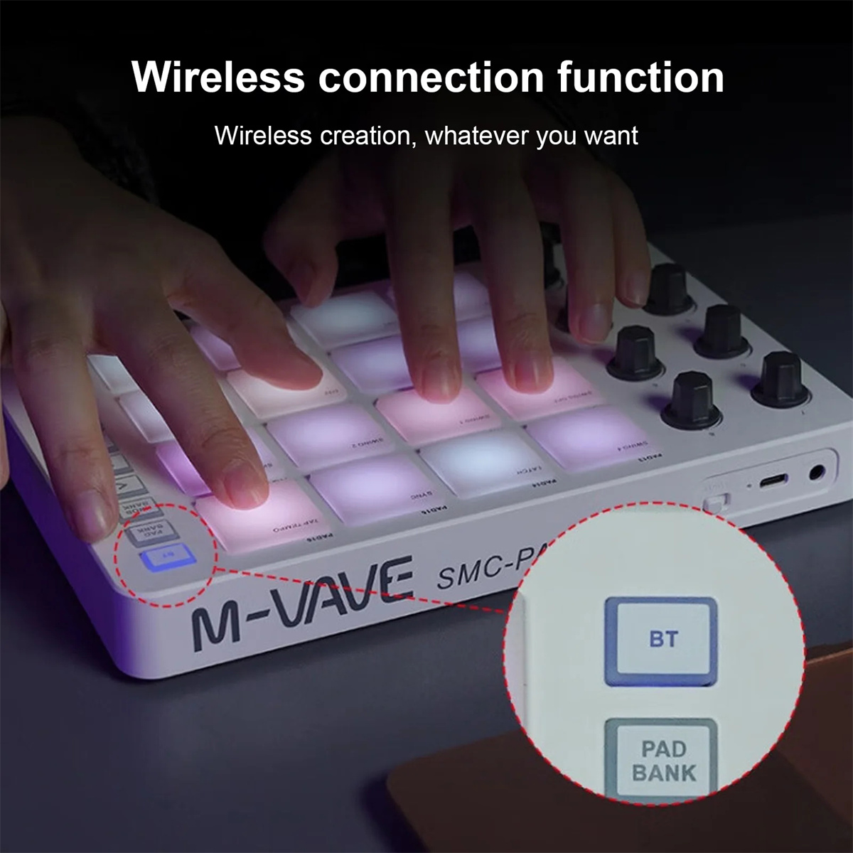 M-VAVE SMC-PAD ワイヤレスMIDIコントローラ - Midi Controller Pad のレビューと価格