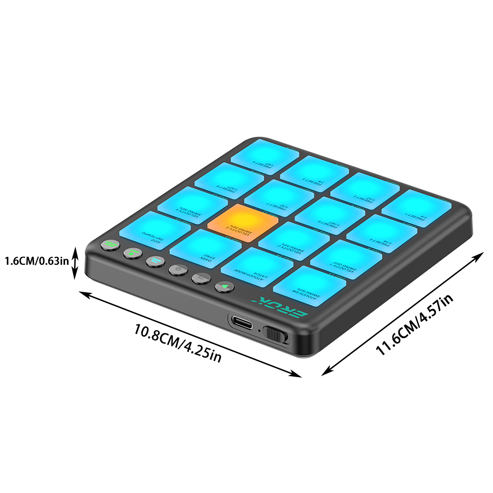 EROK ワイヤレス16パッドMIDIコントローラー USB - Midi Controller Pad のレビューと価格
