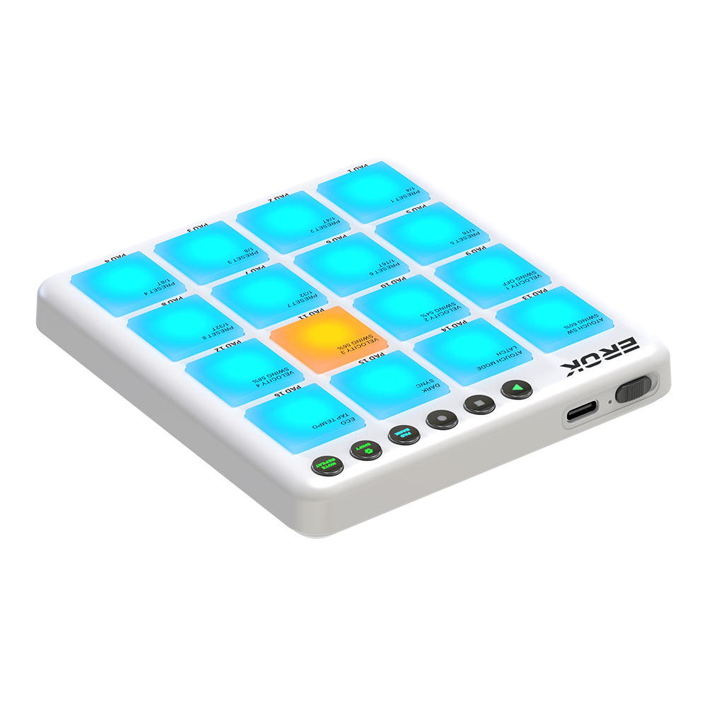 EROK ワイヤレス16パッドMIDIコントローラー USB - Midi Controller Pad のレビューと価格