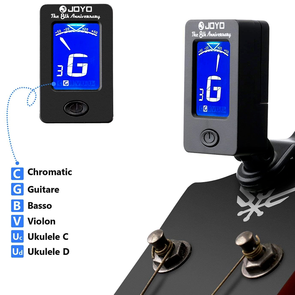 JOYO ギターチューナー JT-01 360 度回転可能な - Guitar Tuner Clip のレビューと価格
