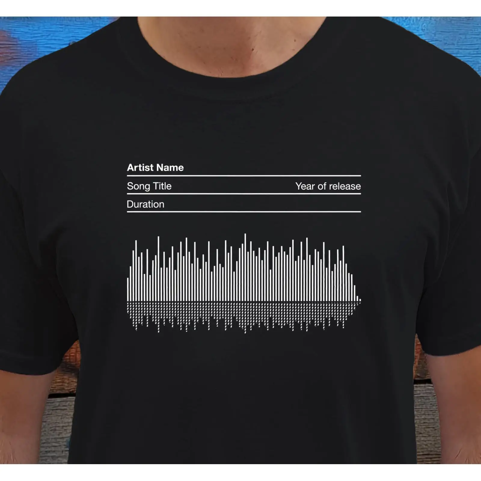 パーソナライズされたサウンドウェーブ T シャツ手作業でデザ - Music Song Audio のレビューと価格