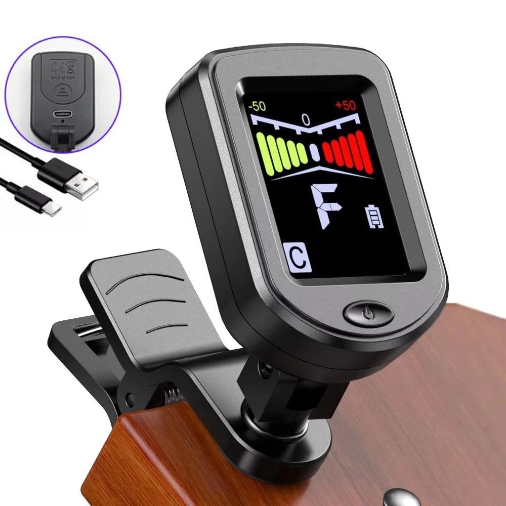 クリップ式ミニギターチューナー LCDディスプレイ付き ギタ - Guitar Tuner Clip のレビューと価格