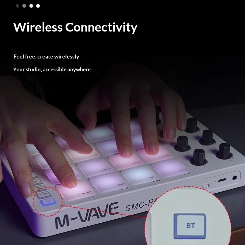 M Vave Smc Pad16 ワイヤレスMIDIパッドコ - Midi Controller Pad のレビューと価格