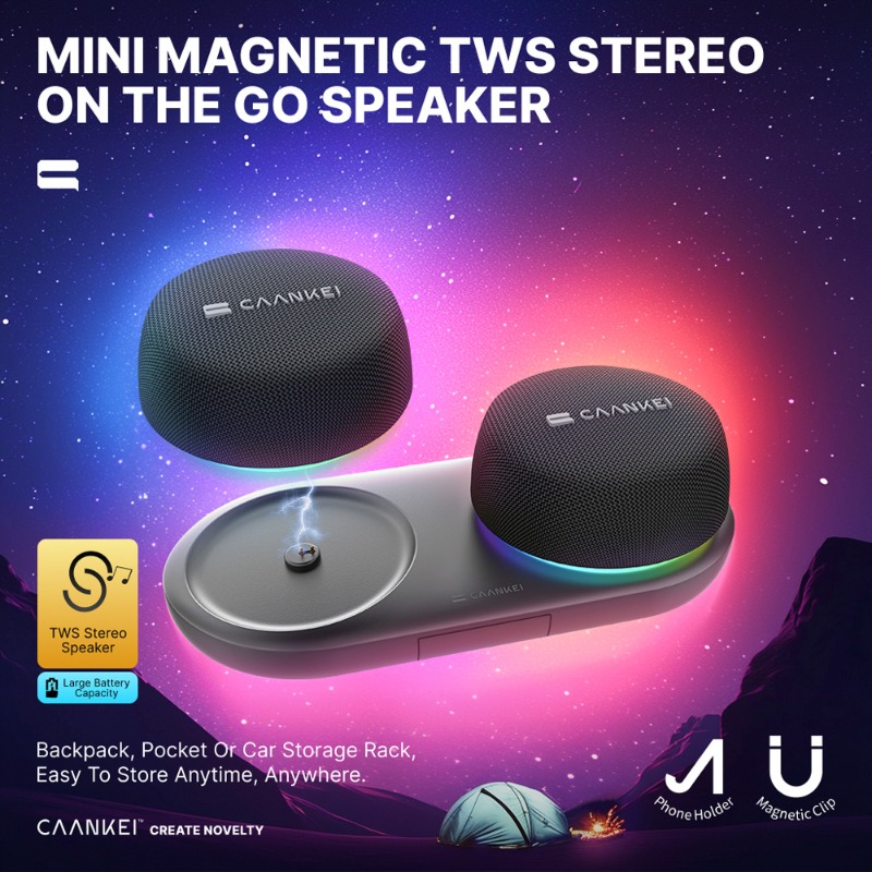 RGBライト付き磁気Bluetoothスピーカー、TWSペア - Audio Music Spotify のレビューと価格