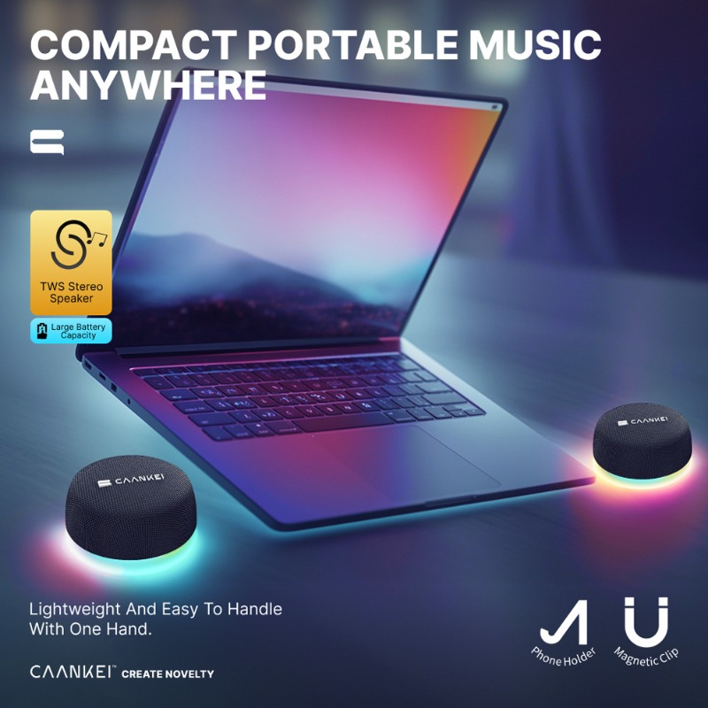 RGBライト付き磁気Bluetoothスピーカー、TWSペア - Audio Music Spotify のレビューと価格